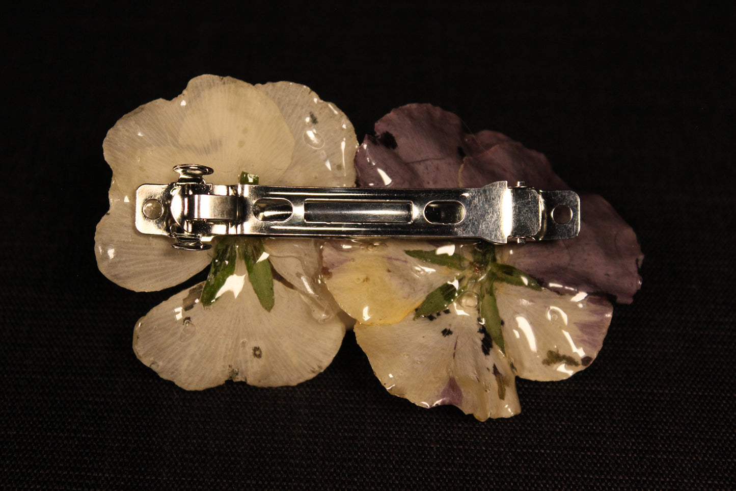 Pince à cheveux 2 pensées jaunes