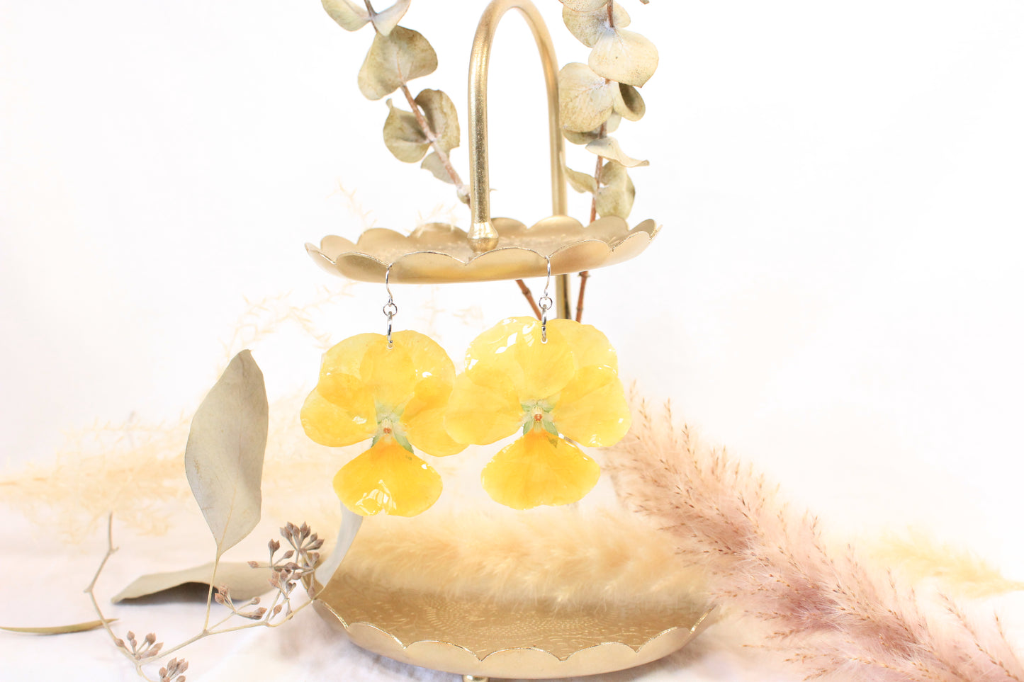 Crochets avec pensées jaunes