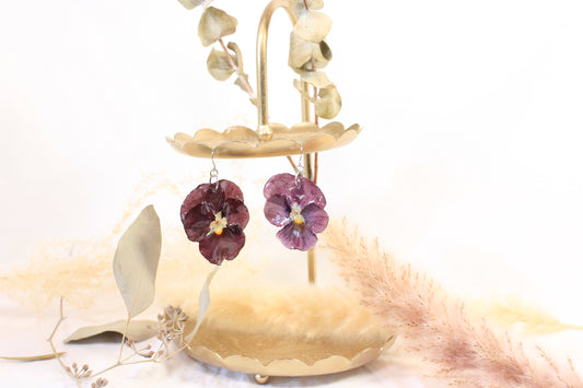 Crochets avec pensées bourgognes