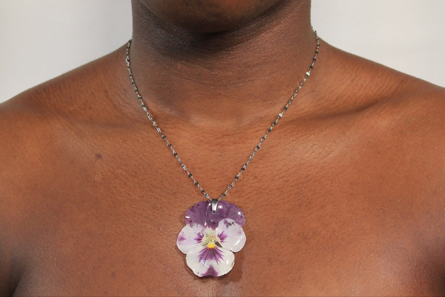 Chaine argent avec fleur