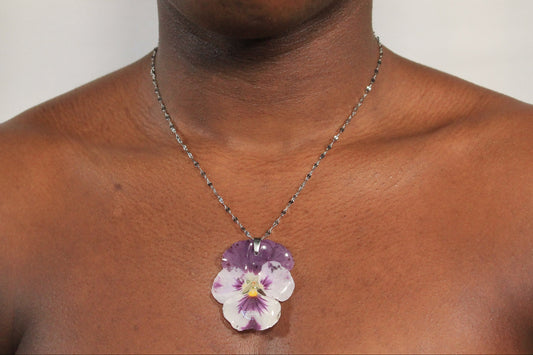 Chaine argent avec fleur