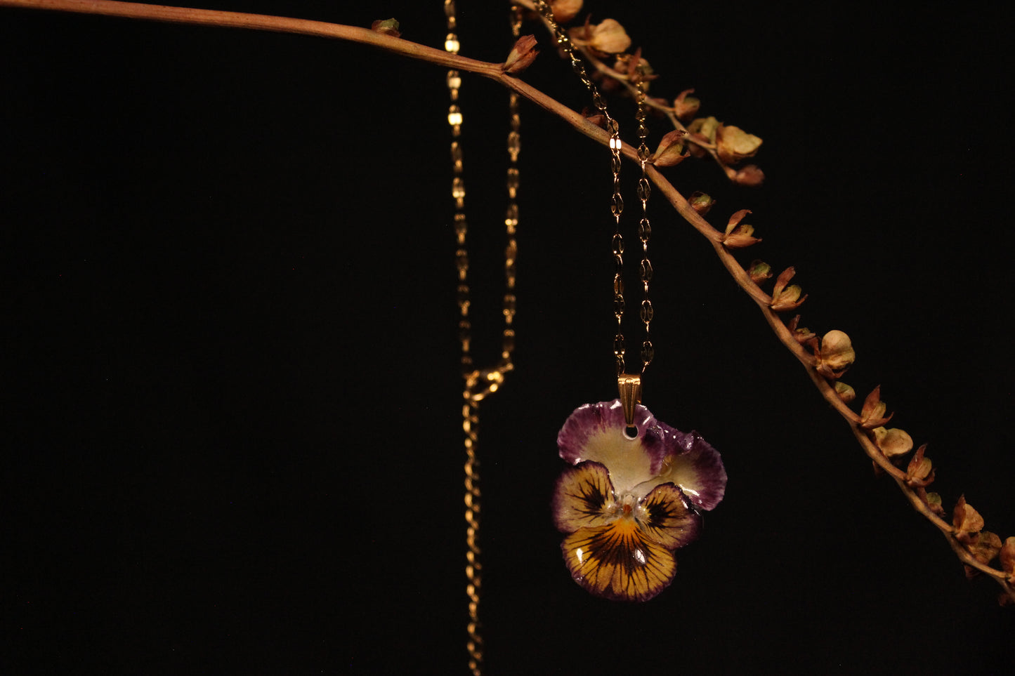 Chaine or avec fleur