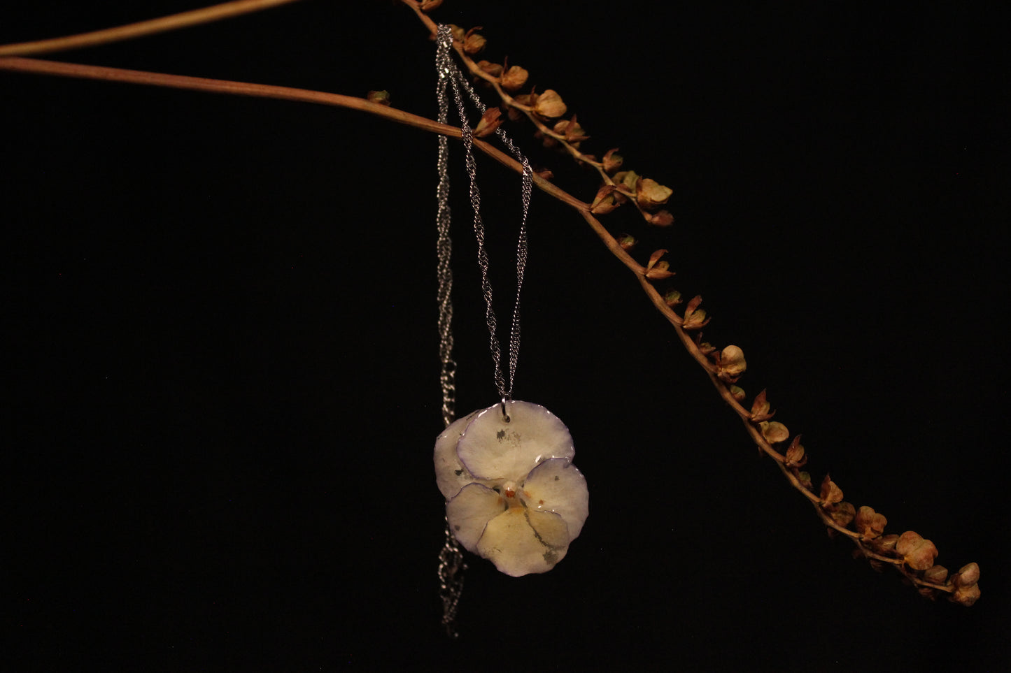 Chaine argent torsadée avec fleur