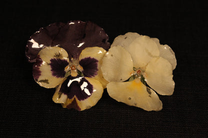 Pince à cheveux 2 pensées jaunes