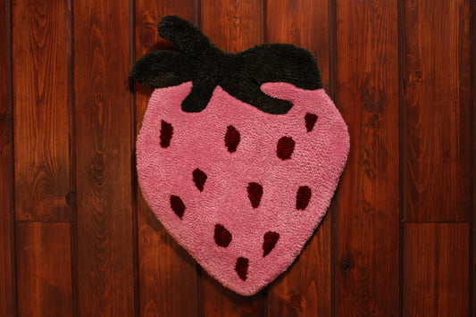 Tapis murale fraise rose